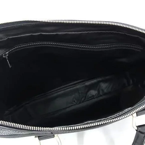 Celine Business Bag Macadam Briefcase Black Leather Vintage M09 Silver - Picture 7 of 8